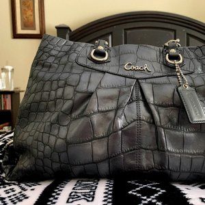 Coach Ashley Vintage Croc Leather Bag - EUC